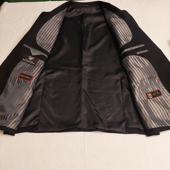 Giorgio Fiorelli Navy Blue Super Fine Sports Coat 2 Button Jacket Size 46 R - Picture 9 of 14